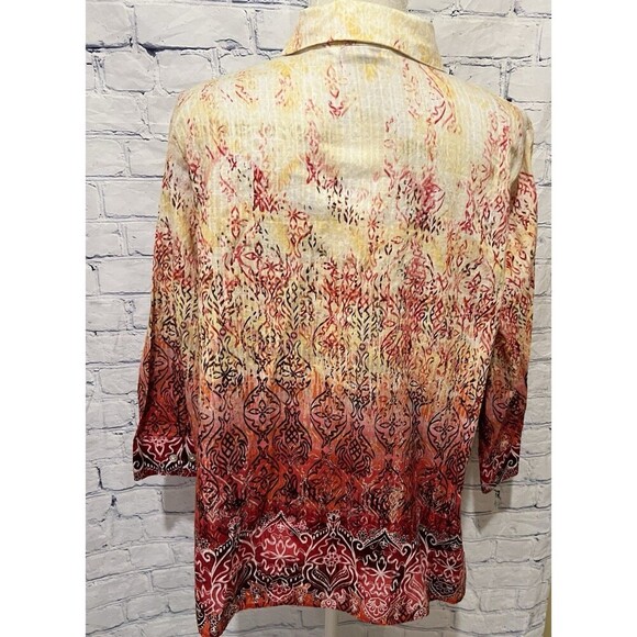 Alia Plus Size Ombre Moroccan Moment Button Down Shirt Blouse Size 16W - Picture 5 of 7